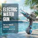 2026 Upgraded Edition Electric Water Blaster Stable Shooting Long Range Handheld LED Light Recoil Action Rechargeable Rapid Fire Squirt Gun for Summer Outdoor Backyard Water Games (Black)