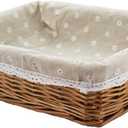 Kingwillow, Wicker Storage basket, Rectangular Storage Basket, Arts and Crafts. (Natural)