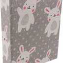 Small Photo Album for Kids, 100 Pockets 4x6 Bookshelf Baby Picture Album, Slip-in Linen Cover Photo Book for Family(Bunny) (Rabbit)