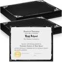 Fainne 100 Pcs Certificate Holder Foil Border 8.5 x 11 Inch Single Sided Award Certificates Cover for Letter Size Cardstock Document Paper Diploma Graduation School Marriage Supplies(Black, Silver)