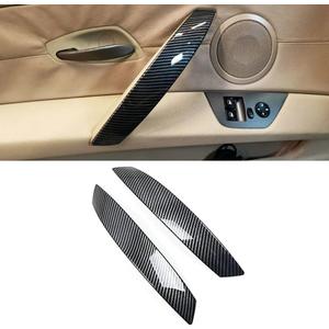 Interior Door Pull Handle Cover Left Right Handle Trim Replacement Set Compatible with BMW Z4 E85 E86 2002 2003 2004 2005 2006 2007 2008 91.772.17 inches (Carbobn Fiber)