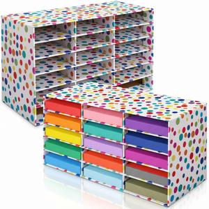 Colingmill 2 Pcs Confetti 15 Slots Classroom Paper Storage Organizer 29x12