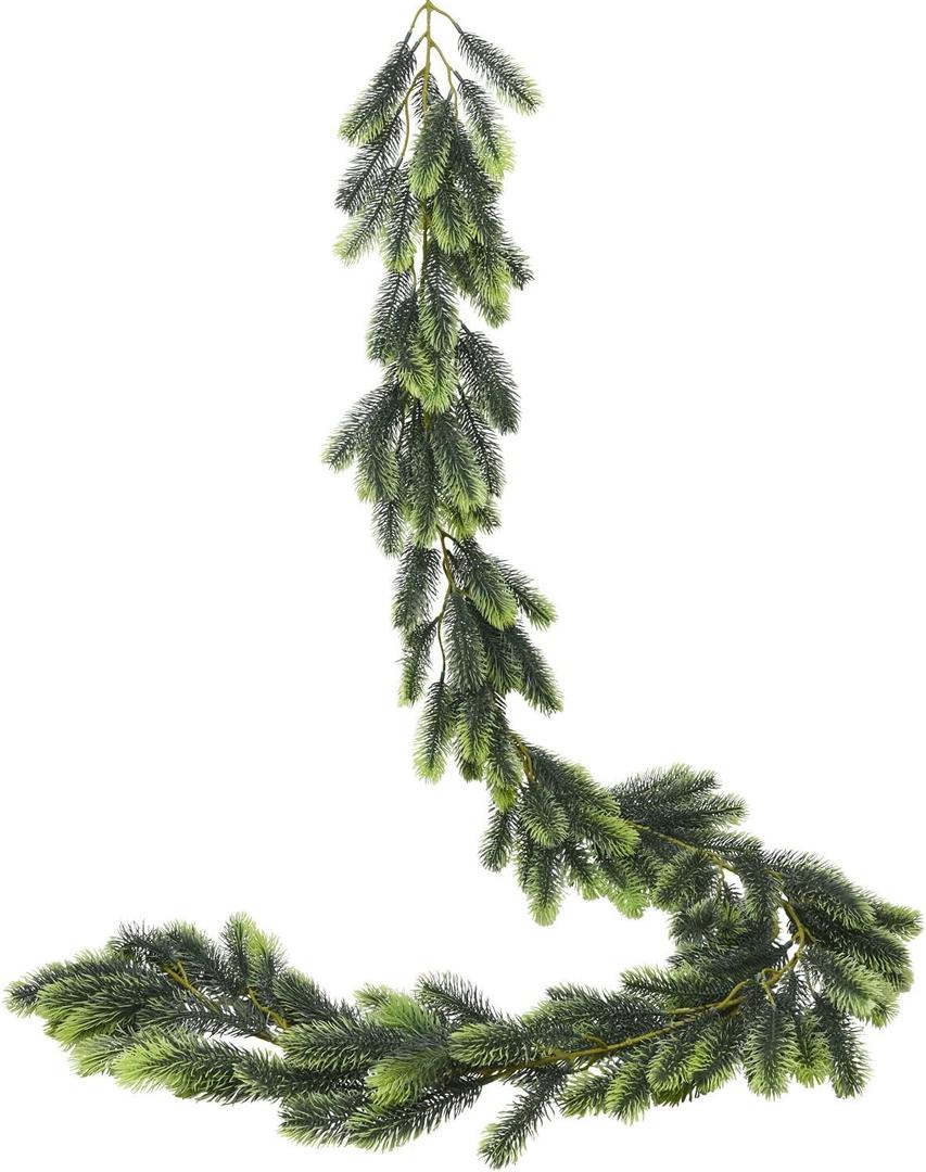 Lvydec Christmas Pine Garland Decoration, 6ft Christmas Greenery Garland Realistic Pine Needles Artificial Spruce for Holiday Mantel Fireplace Decoration