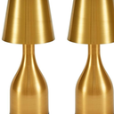 2 Pack Cordless Table Lamps Rechargeable,LED Battery Operated Table Lamp,3 Color Stepless Dimming Up 5500mAh Rechargeable Table Lamp for Home Indoor Outdoor Restaurant Bar (Gold)