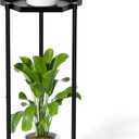 SUEH DESIGN 2 Tier Pland Stand for Indoor Outdoor, Metal Plant Stand Heavy Duty Flower Potted Holder Corner Plant Shelf Stand for Home Garden Office