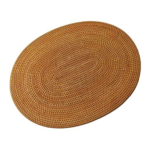 pizarra Rattan Woven Placemats Oval Round Table Mats Non Heat Place Mat Natural Placemat 30X40cm.  Pack 2