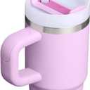 STANLEY Quencher H2.0 Tumbler with Handle and Straw 14 oz | Flowstate 3-Position Lid | Cup Holder Compatible for Travel | Insulated Stainless Steel Cup | BPA-Free | Soft Orchid