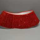 FUHSY Red Christmas Tree Collar Sequin Merry Christmas Tree Skirt 23.6 Inch Glitter Velvet Trees Skirts Sparkly Christmas Trees Trunk Ring Base Cover for Holiday Party Red Xmas Decoration (Round-Standard)