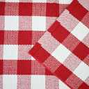 Red and White Plaid Rug Christmas Outdoor Front Door Mat Cotton Hand-Woven Washable Rug for Layered Door Mats Carpet for Farmhouse, Porch, Entryway, Living Room(Red and White, 27.5"43.3")