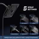 ELLO&ALLO Rain Shower Head with Handheld Spray, Rainfall Shower Head Combo with 60" Hose, Adjustable Dual Showerhead Set with 3-Way Diverter, Matte Black