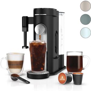 Ninja Pod & Grounds Specialty Single-Serve Coffee Maker, K-Cup Pod Compatible, Brews Grounds, Compact Design, Built-In Milk Frother, 56-oz. Reservoir, 6-oz. Cup to 24-oz. Mug Sizes, Black, PB051 Ninja Pod & Grounds Specialty Single-Serve Coffee Maker, K-Cup Pod Compatible, Brews Grounds, Compact Design, Built-In Milk Frother, 56-oz. Reservoir, 6-oz. Cup to 24-oz. Mug Sizes, Black, PB051