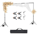 VEVOR Backdrop Stand, 10 x 10 ft Adjustable Photo Backdrop Stand Kit, Portable Background with 4 Crossbars, Heavy Duty Projector Screen , for Wedding, Photo Video Studio & Party