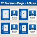 ETENWOLF 20 Pack Vacuum Storage Bags, Vacuum Seal Bags for Clothes and Travel, Space Saver Bags in Multiple Carry-On Sizes, Perfect for Luggage and Suitcases