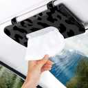 UntilPlan Car Tissue Holder, Slim Sun Visor Tissue Holder for Most Vehicle, Premium Leather Car Tissue Box, Easy Use, Leopard Gray