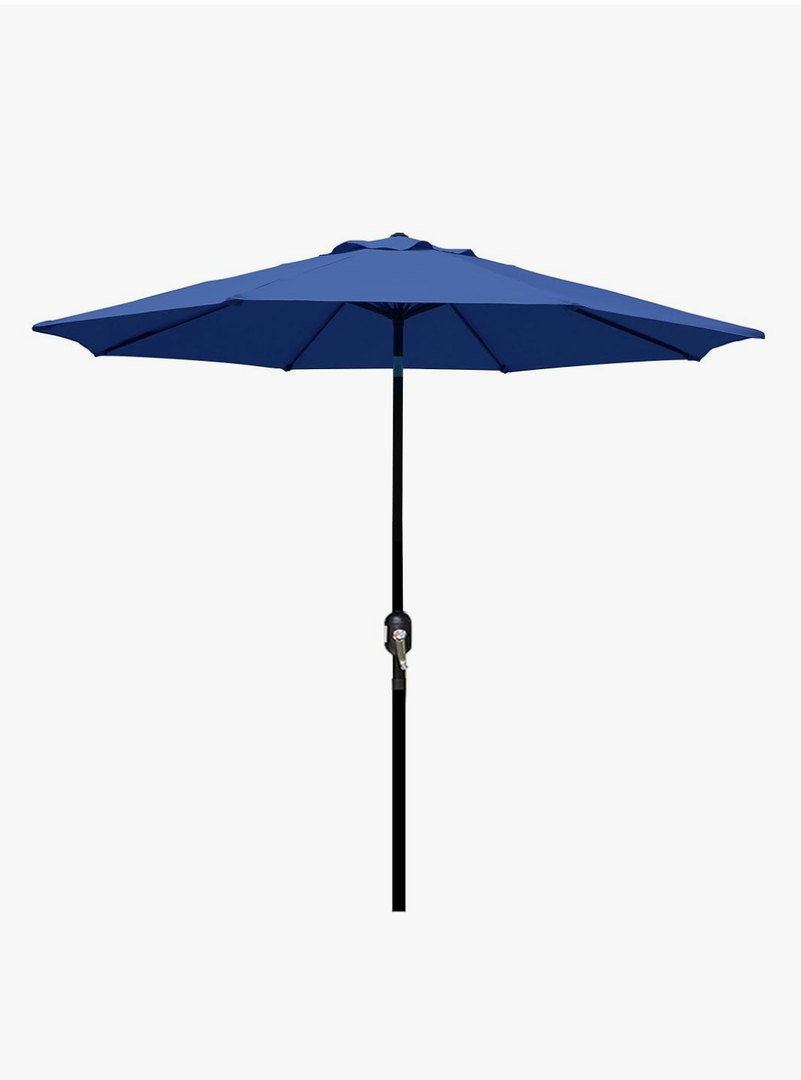 Blissun 9' Outdoor Patio Umbrella, Outdoor Table Umbrella, Yard Umbrella, Market Umbrella with 8 Sturdy Ribs, Push Button Tilt and Crank (9ft)