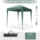 VINGLI 6.5x6.5 Pop Up Canopy Tent with Sidewalls, Outdoor Gazebo Canopy Tent, Patio Event Tents Outdoor Event Shelter for Parties (Green)