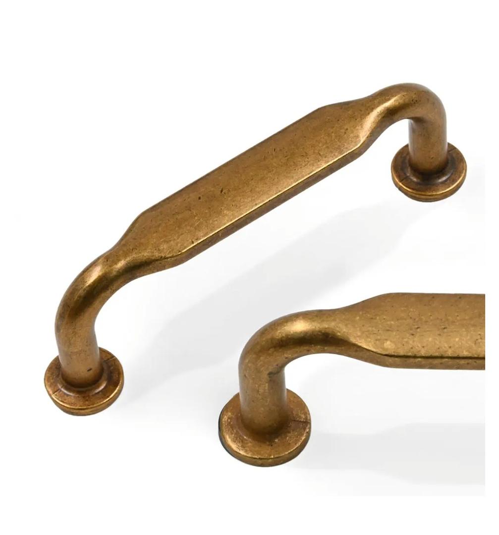 10 Pack Antique Brass Cabinet Pulls 3 Inch(76mm) Kitchen Cabinet Handles Vintage Retro Cabinet Hardware for Drawer Pulls
