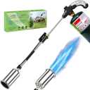 High Output 800,000 BTU Propane Torch Kit with Turbo-Blast Trigger, Self-Ignition, 10FT Hose, and Storage Bag - Ideal for Efficient Weed Control, Professional Roofing, and Melting Projects, Black