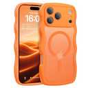 BENTOBEN Magnetic for iPhone 17 Pro Max Case, Cute Wavy [Full Camera Protection][Compatible with MagSafe] Matte Anti-Slip Bumper Women Girls Boys Protective Cover for 17 ProMax 6.9", Cosmic Orange