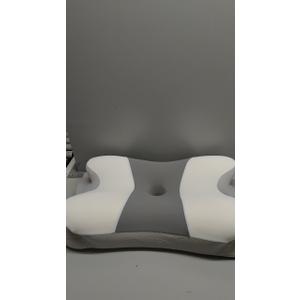 Cervical Neck Pillow for Pain Relief - Ergonomic Side Sleeper Pillow for Neck Support, Cooling Memory Foam Pillows for Sleeping, Contour Pillow Orthopedic Bed Pillow for Back Stomach Sleepers (White & Grey)