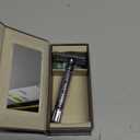 VIKINGS BLADE Double Edge Safety Razor for Men + 5 Swedish Steel Blades + Luxury Case. Smooth, Reusable, Eco-Friendly (The Chieftain) (Chromium Silver)