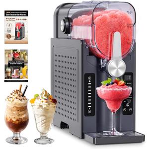 BKPPM Slushie Machine: No Ice Needed Slushy Machine for Home, 6 Preset, Real-Time Temp Display, Auto-Clean | Frozen Margaritas, Cocktails, Frappés, Ice Cream, Smoothies, Milkshakes,Summer Parties