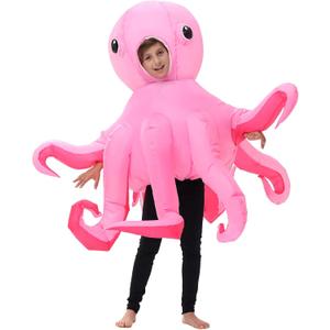 Spinosaurus Inflatable Octopus Costume Kids Inflatable Halloween Costume Funny Inflatable Sea Animal Costume Blow Up Costumes for Boys Girls