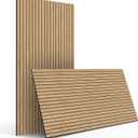 4-Piece Wood Slat Wall Panel for Interior Wall Decor Noise Cancelling 47.2" x 23.6" Peel and Stick Acoustic Decorative 3D Sound Absorbing Wall Paneling, Natural Oak