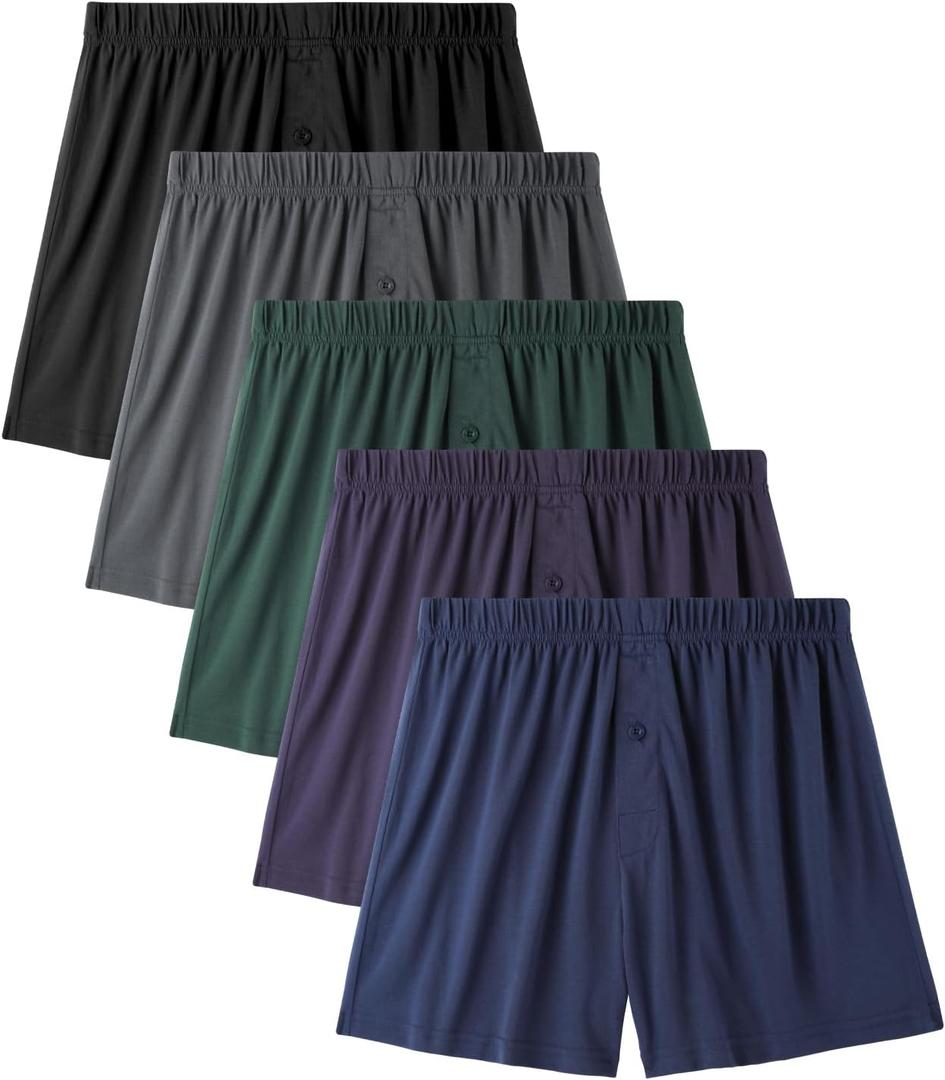BAMBOO COOL Mens Boxers Durable Comfortable Boxer Shorts for Men Loose Ultra-Soft Men's Underwear (5 Pack), Size: 3X-Large