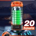 Saker Portable Camping Light with Stand 12000mAh 73.2" Rechargeable Work Light 3200 Lumen Camp Lanterns with Bag for Garage, Outdoor Work, Emergency Power Outages, Fishing LD10 Orange