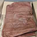 Vintage Genuine Leather Tote Bag Handbag Shopper Purse Shoulder Bag for Women Office Laptop Bag (Brown)