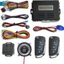 BANVIE  Car Keyless Entry Security Alarm System +  Remote Engine Starter +  Push to Start Stop Iginition Button (1.without siren)