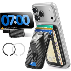 CukoHno MagSafe Wallet,6 Cards Holder, Magnetic Wallet for iPhone, for Galaxy with Magnetic Case, Magnetic Phone Card Holder, RFID Blocking, Minimalist Wallet for Travel Essentials, Carbon Fiber Black