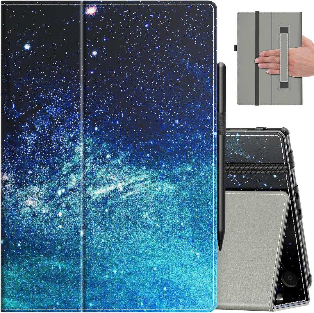 VORI Case for Amazon Kindle Fire HD 8 Tablet & 8 Plus Tablet(12th Generation/ 10th Generation, 2024/ 2022/ 2020 Release), Slim Vegan Leather Folding Stand Cover with Auto Wake/ Sleep, Galaxy