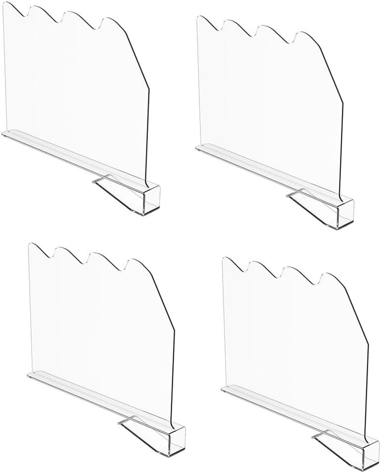 Home 4 Pack Acrylic Shelf Dividers for Closet Organization - Closets Shelf and Closet Separator for Storage Organization