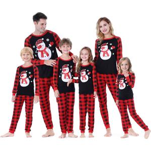 Benaive Matching Family Christmas Pajamas Set Boys Girls Holiday Pjs for Women Men Sleepwear