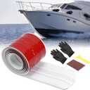 Marine Keel Protector 6in Wide, FRP Hull Keel Guard for Boats, Self-Adhesive Protection Strip with Installation Tools, Protects Against Ramps, Scratches & Rocks