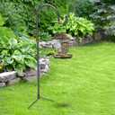 GOFORWILD Shepherd Hook 4 Pack Black, 33 inches Tall, Made of Premium Metal for Garden Decor, Plant Hanger, Lantern Hook, Solar Light Hanging, 7012