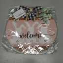 Easter Wreath for Front Door, Easter Bunny Rabbit Wreath with Bow Door Decoration for Home Wood Door Sign Hanger Decor Spring Welcome Farmhouse Rustic Holiday Home Hanging Decoration (Multicolor)