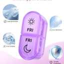 Weekly Pill Organizer 7 Day AM PM - Travel Pill Box 2 Times a Day with One-Hand Easy-Open Lid, 14 Compartments Portable Medicine Case for Daily Vitamins, Fish Oil, Pills and Supplements