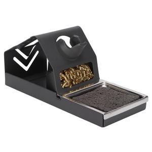 6.3in Soldering Iron Stand with Brass Wool, Cleaning Sponge and Solder Tip Slots, Soft Coiled Brass Tip Cleaner Kit, T12 Anti Static Multifunction Metal Electric Soldering Iron Holder