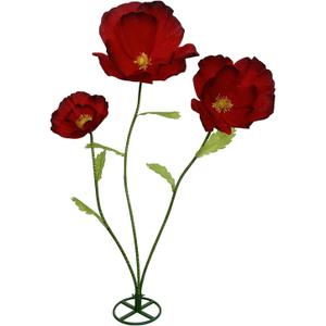 Giant Flowers for Decoration - 3Pcs Large Flowers for Backdrop Home Decor Paper flowers Artificial Realistic Faux Flower for Living Room, Bedroom, Wedding Party, Birthday Party, Celebrations (Red)