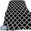 Country Cozy Cooling Blanket, Morocco Style Black Soft All Season Lightweight Summer Home Decor Blanket for Bed Couch Sofa Chair Travel, 60 x 80 Inch