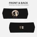 Black and Gold Swirl Liquid Ink Marble Workout Headbands Fashion Sports Sweatbands Yoga Hairbands for Fitness Athletic Non Slip Wicking Headscarf for Men Womens Girls Summer Accessories Elastic Bands (One Size, Funny Bigfoot Sasquatch Full Moon)