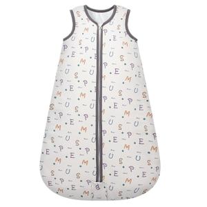 Mosebears Sleep Sack Baby Winter Wearable Blanket with 2-Way Zipper,2.5 TOG Cotton Sleep Sack Unisex (Alphabet, 0-6 Months)