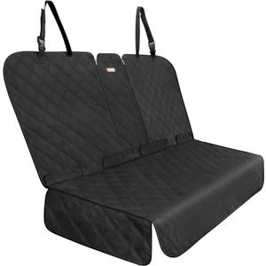 Back Seat Cover 60/40 Split Bench for Small Cars,SUVs,Trucks- 900D Waterproof Non Slip Car Seat Protector Great for Messy Kids and Drooling Pet Dogs(Black)