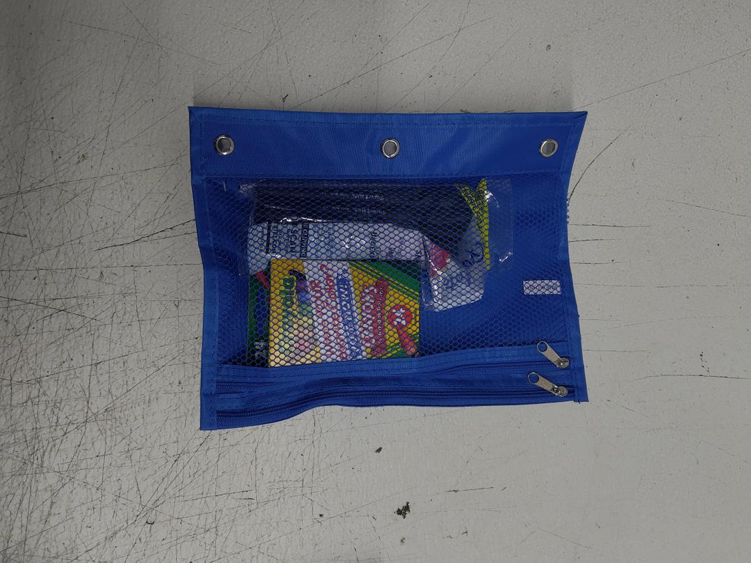 Ballpoint Pen, Medium Point, 10/PK, Black, Sold as 1 Pack by Paper Mate With Pencil Pouch for 3 Ring Binder - 3 Hole Zipper Pen Case Bag Holder Bulk Accessories Clear Window Aesthetic Organizer Pockets (Blue, 1) With CRAYONS 24