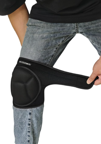 MUZEEMOU Knee Pad for Gardening,Flooring - Thick EVA Foam Cushion, Non-Slip Silicone & Adjustable Straps (M), Breathable Unisex Garden Kneeling Pad with Extended Comfort, 1 pcs M