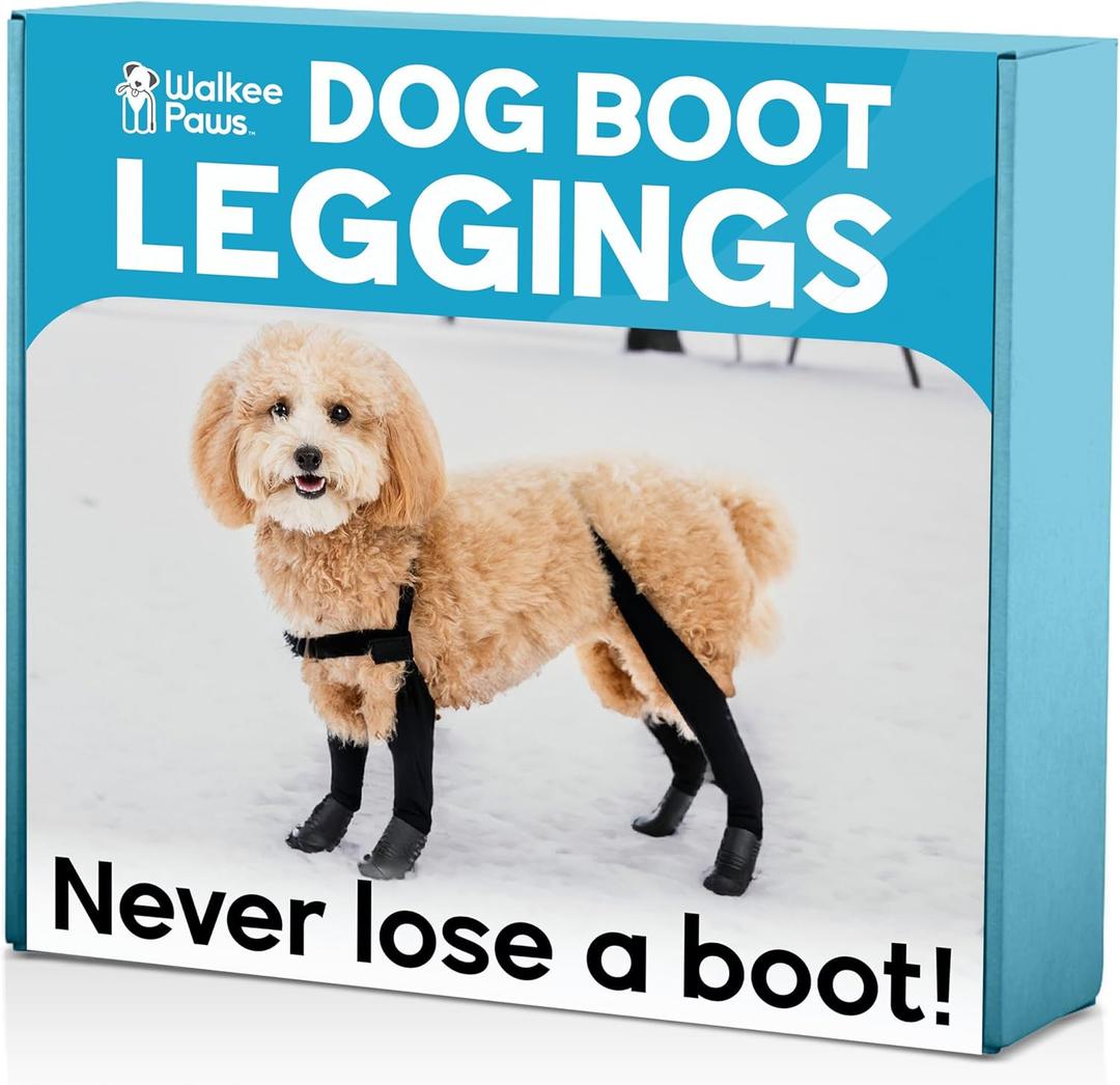 Updated Version - 100% Waterproof Dog Boots with Leggings  Stay-On Paw Protectors with Chest Strap for Rain & Snow, Anti-Slip Traction, Adjustable Fit, Machine Washable (Small, Black)