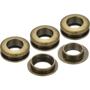 PATIKIL 10mm(2/5 inch) Solid Brass Hole Eyelets, 4 Pcs Arc Surface Self Backing Grommets with Washer for Shoes Clothes Crafts Bag Leather Craft, Bronze